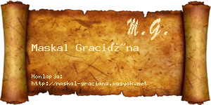 Maskal Graciána névjegykártya